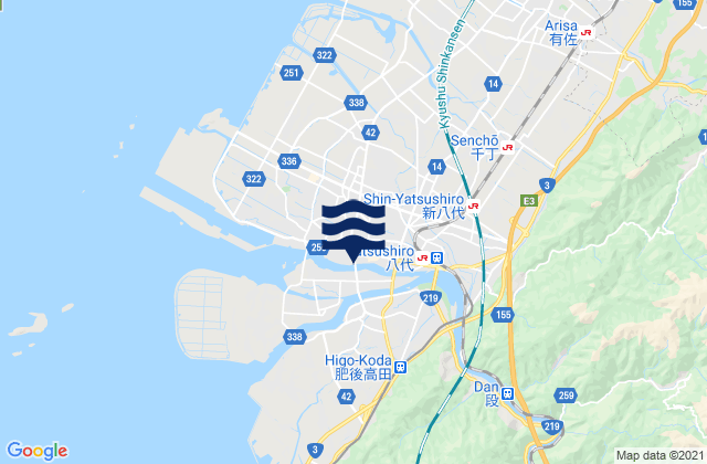 Mapa de mareas Honmachi, Japan