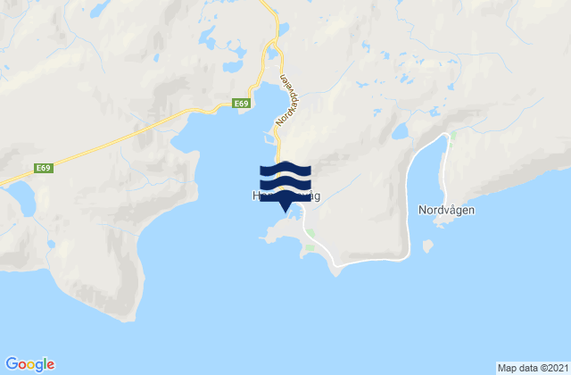 Mapa de mareas Honningsvåg, Norway