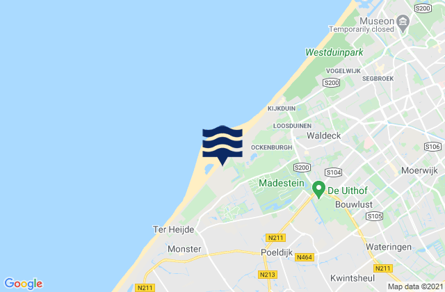 Mapa de mareas Honselersdijk, Netherlands