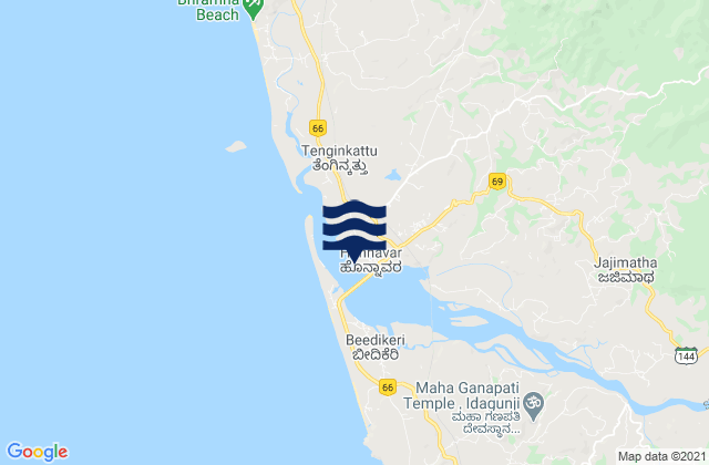 Mapa de mareas Honāvar, India