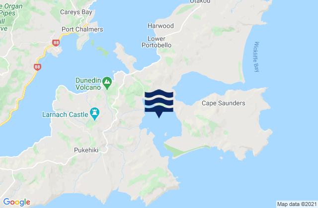 Mapa de mareas Hoopers Inlet, New Zealand