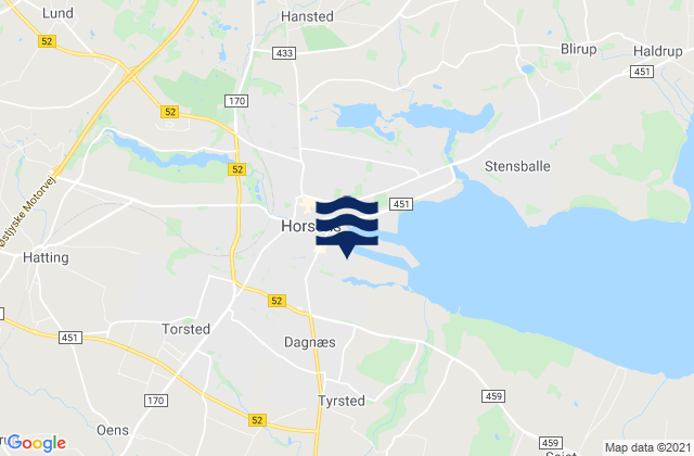Mapa de mareas Horsens Kommune, Denmark
