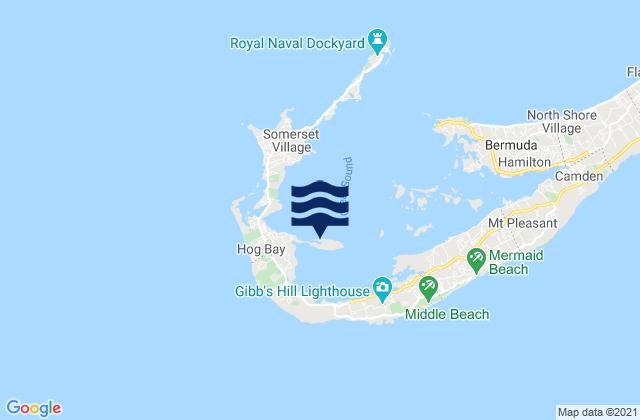 Mapa de mareas Horseshoe Bay, Bermuda