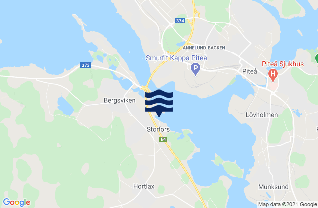 Mapa de mareas Hortlax, Sweden