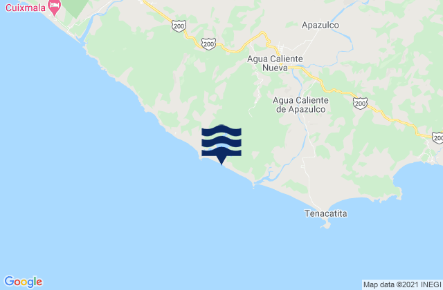 Mapa de mareas Hotel Tecuan, Mexico