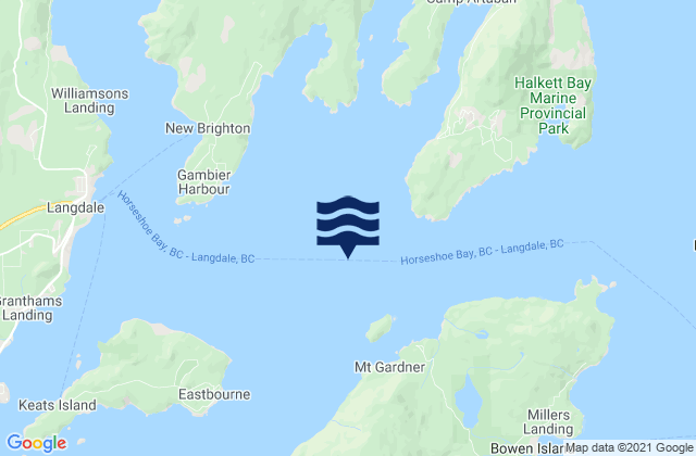 Mapa de mareas Howe Sound, Canada