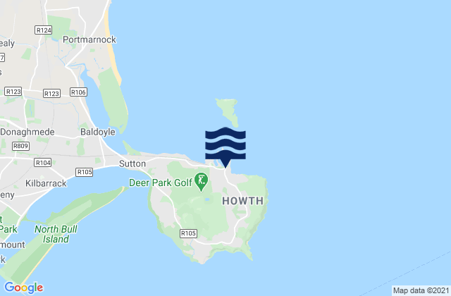 Mapa de mareas Howth, Ireland