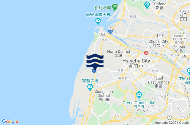 Mapa de mareas Hsinchu, Taiwan