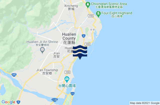 Mapa de mareas Hua-lien Kang, Taiwan