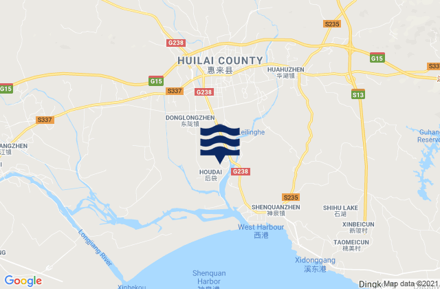Mapa de mareas Huahu, China