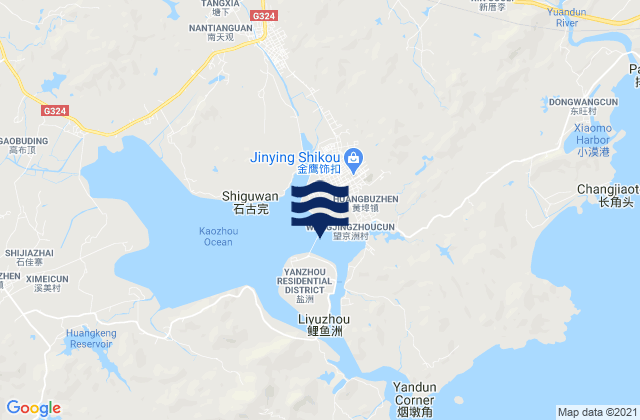 Mapa de mareas Huangbu, China