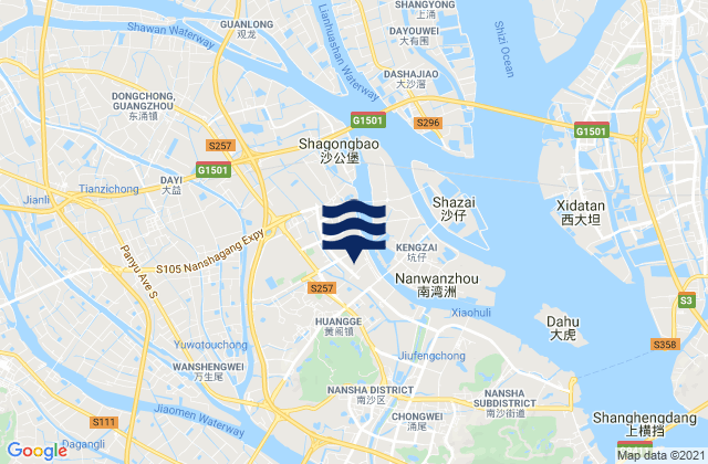 Mapa de mareas Huangge, China