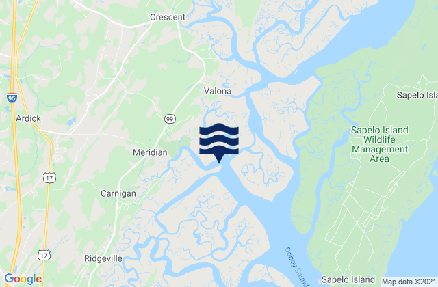 Mapa de mareas Hudson Creek Entrance, United States