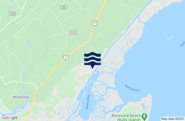 Mapa de mareas Huger Landing East Branch, United States