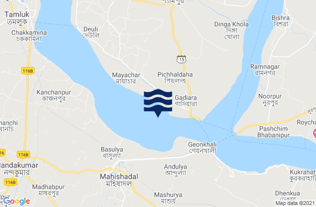 Mapa de mareas Hugli Point Semaphore, India