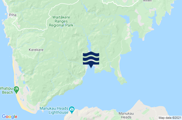 Mapa de mareas Huia Bay, New Zealand