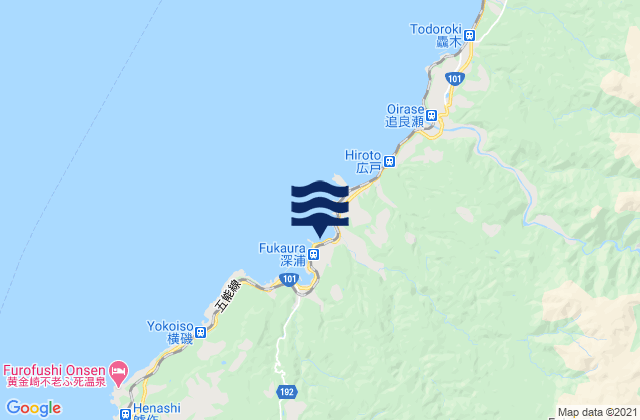 Mapa de mareas Hukaura, Japan