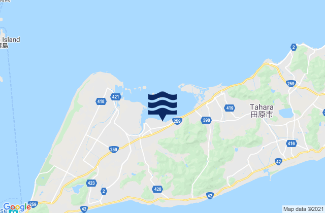 Mapa de mareas Hukue (Aiti), Japan