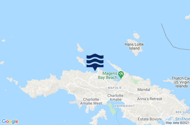 Mapa de mareas Hull Bay, U.S. Virgin Islands