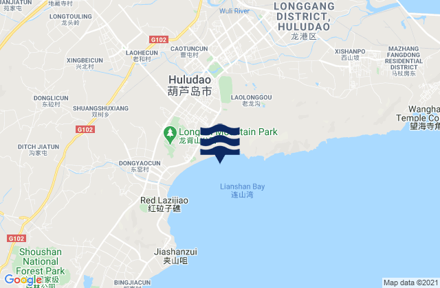 Mapa de mareas Huludao, China