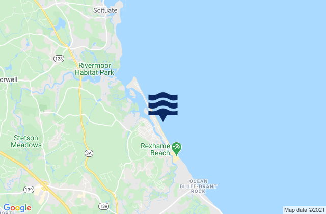 Mapa de mareas Humarock Beach, United States