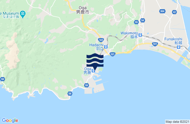 Mapa de mareas Hunagawa, Japan