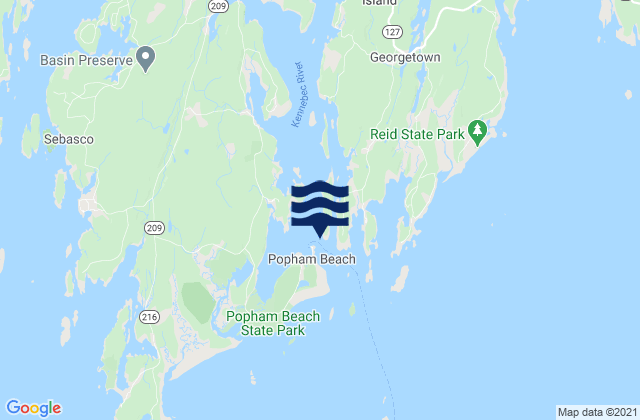Mapa de mareas Hunniwell Point northeast of, United States