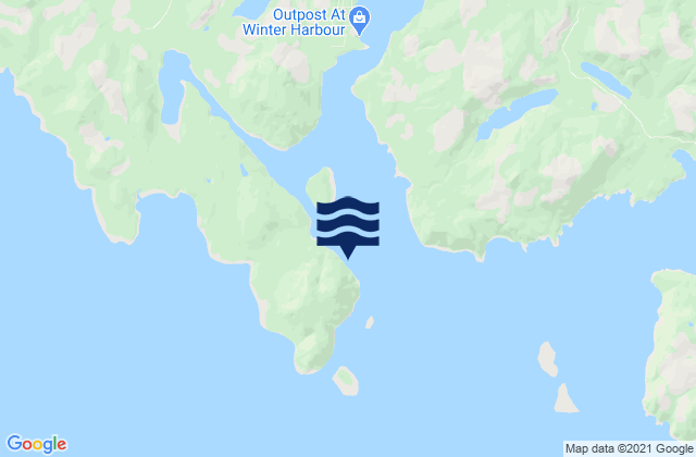 Mapa de mareas Hunt Islets, Canada