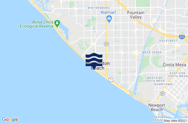 Mapa de mareas Huntington Beach, United States
