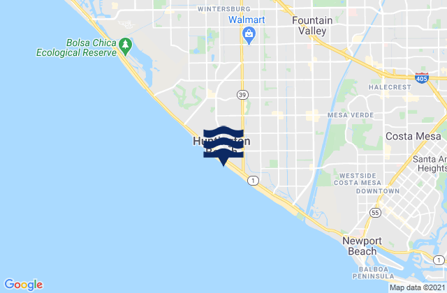 Mapa de mareas Huntington City Beach, United States