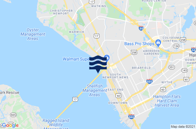Mapa de mareas Huntington Park, United States