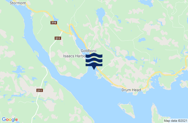 Mapa de mareas Hurricane Island, Canada