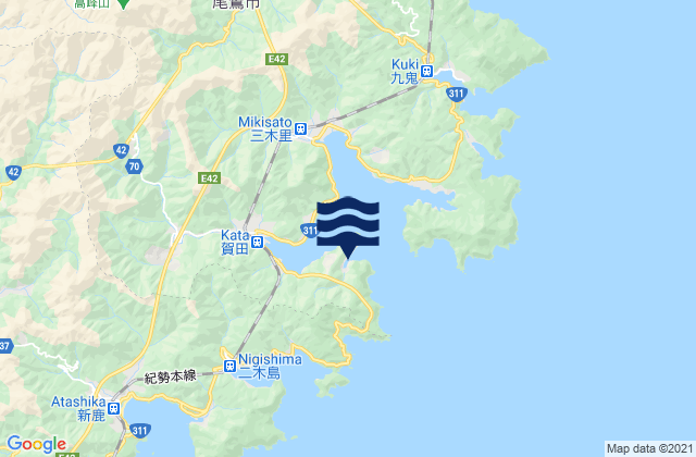 Mapa de mareas Hurue, Japan