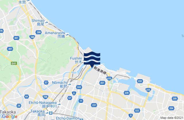 Mapa de mareas Husiki, Japan
