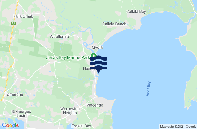 Mapa de mareas Huskisson Beach, Australia