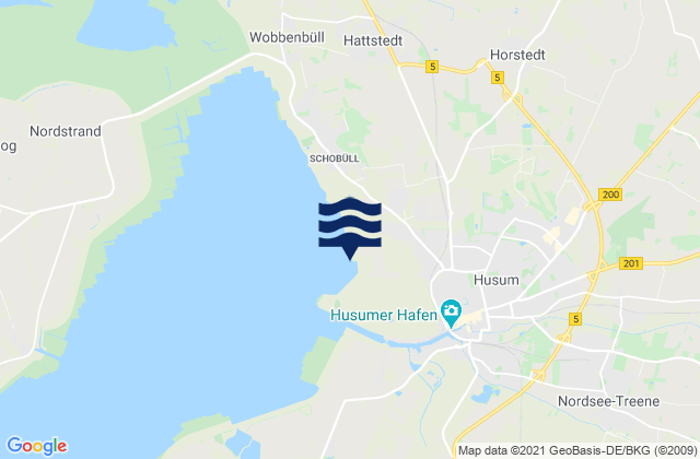 Mapa de mareas Husum, Germany