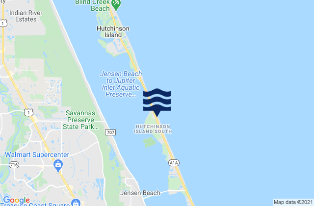 Mapa de mareas Hutchinson Island South, United States