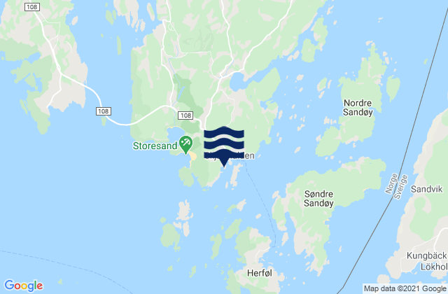 Mapa de mareas Hvaler, Norway