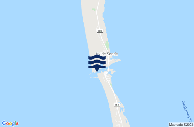 Mapa de mareas Hvide Sande Bådehavn, Denmark