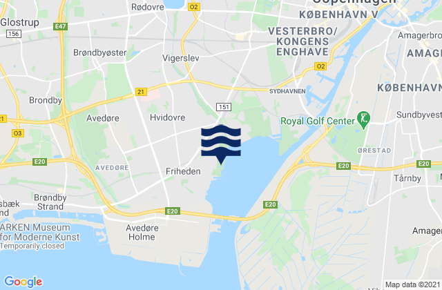Mapa de mareas Hvidovre, Denmark