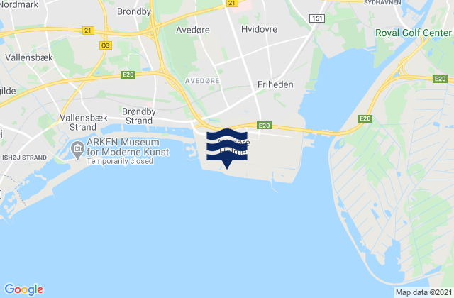 Mapa de mareas Hvidovre Kommune, Denmark