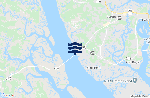 Mapa de mareas Hwy 170 bridge, United States