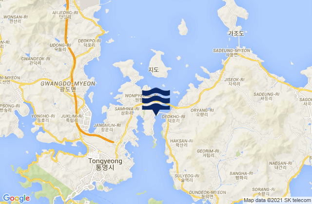 Mapa de mareas Hyonnaeryang-haehyop Chinhae-man, South Korea