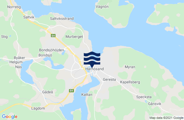 Mapa de mareas Härnösand, Sweden