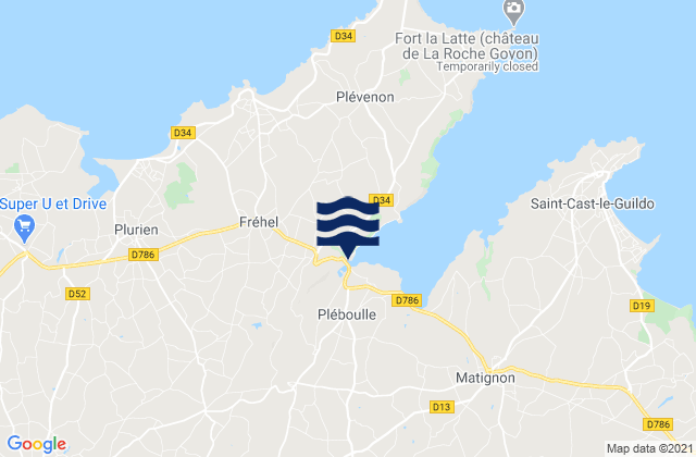 Mapa de mareas Hénanbihen, France