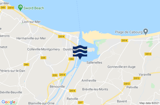 Mapa de mareas Hérouvillette, France