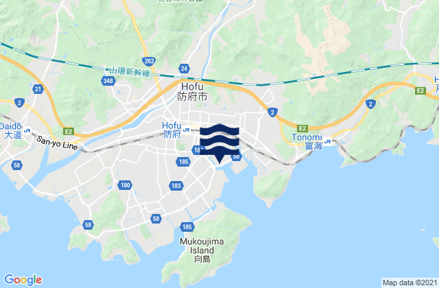 Mapa de mareas Hōfu, Japan