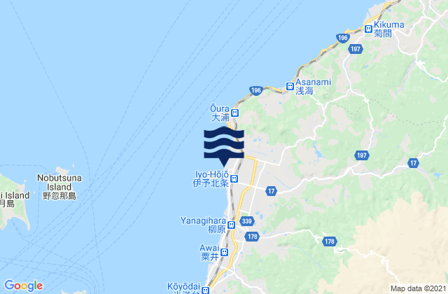 Mapa de mareas Hōjō, Japan