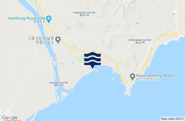 Mapa de mareas Hŭngnam, North Korea