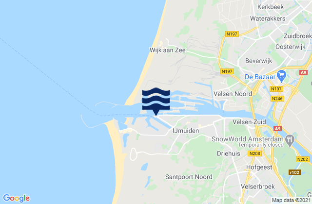 Mapa de mareas IJmuiden Port Amsterdam, Netherlands